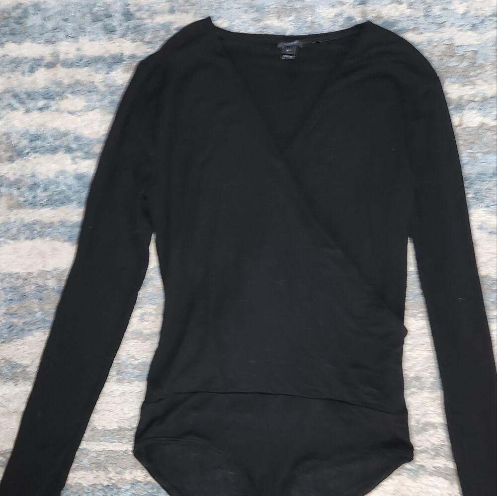 J. Crew Small Bodysuit Longsleeve Deep V EUC